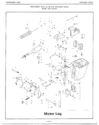 15hp m/s outboard motor/motor leg