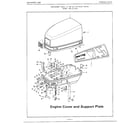 Mercury 52179A 7.5hp/engine cover and support plate diagram