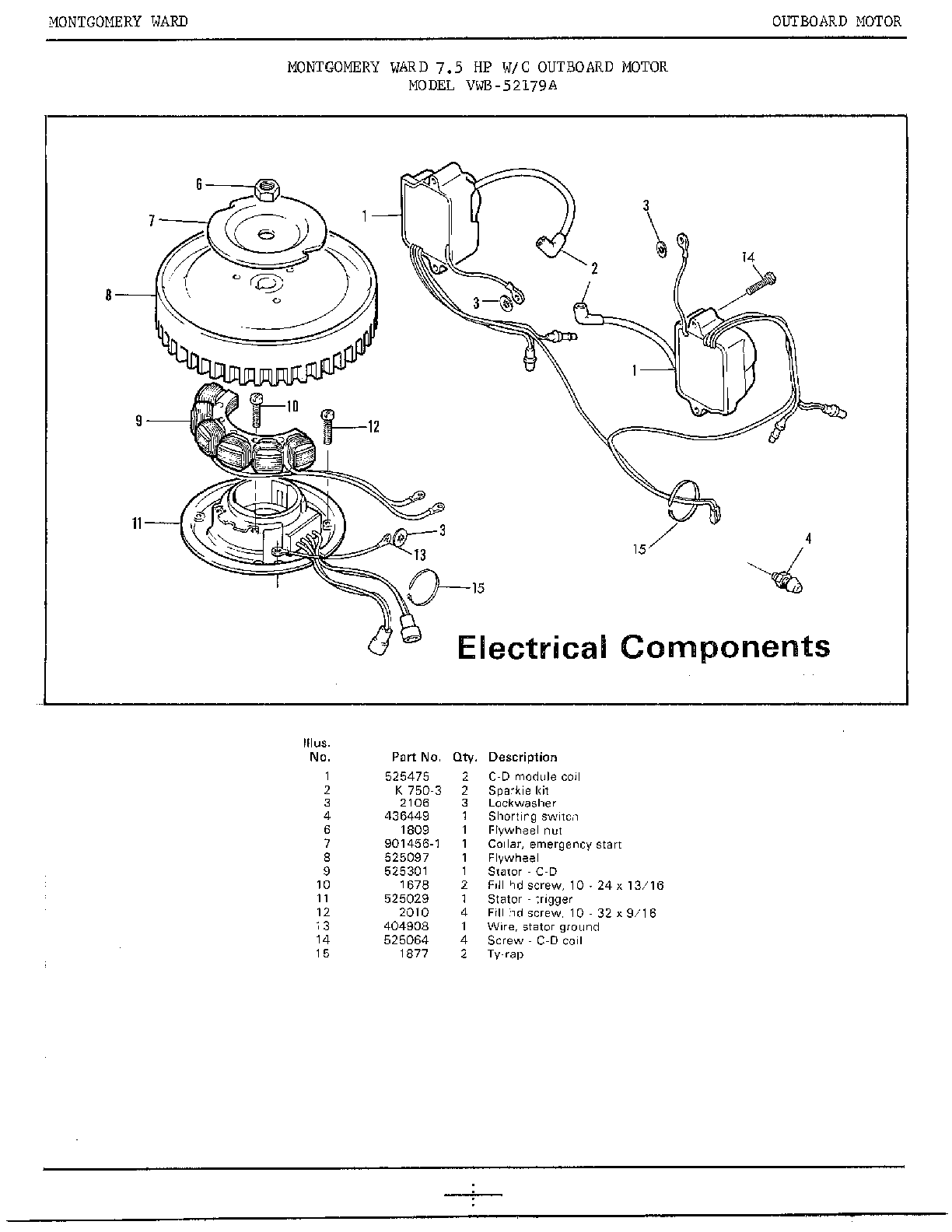 7.5hp electrical components