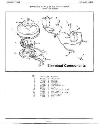7.5hp electrical components