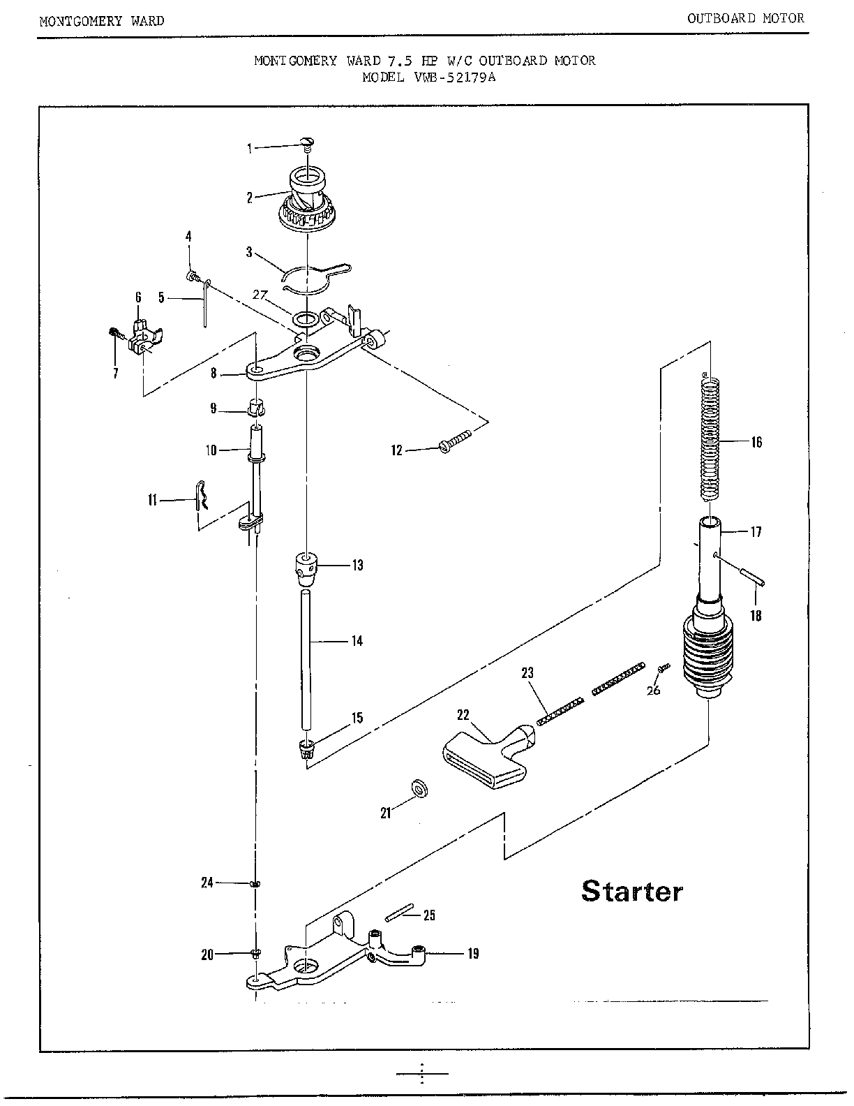 7.5hp outboard motor/starter