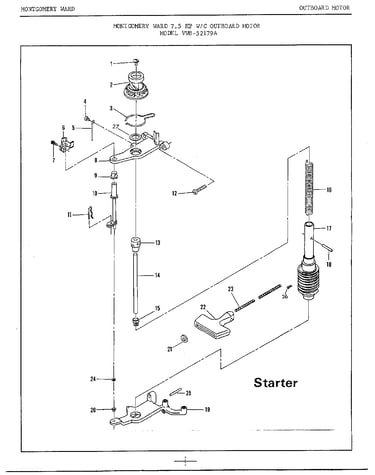 7.5hp outboard motor/starter