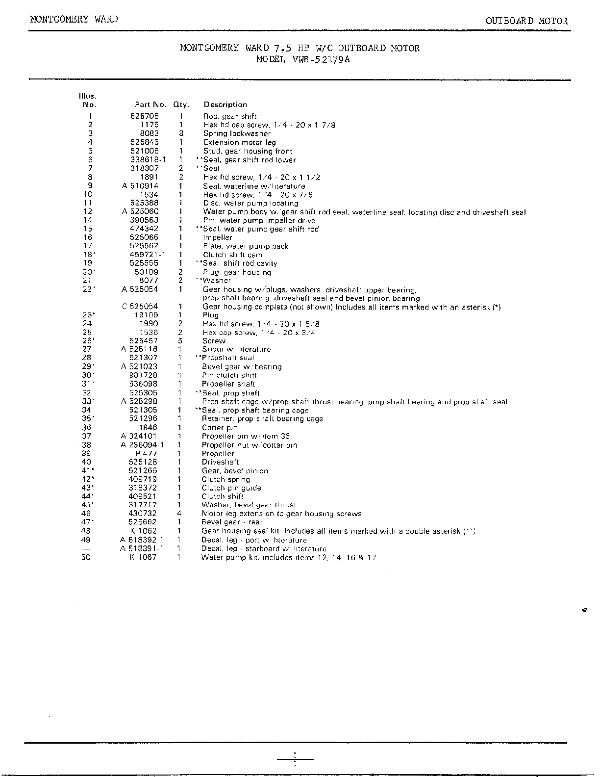 7.5hp outboard motor/gear housing page 2