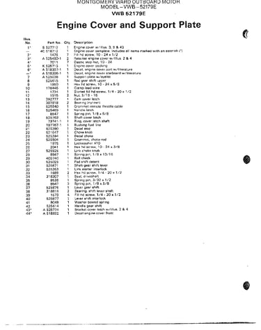 Outboard motor/eng cver/suppt plate