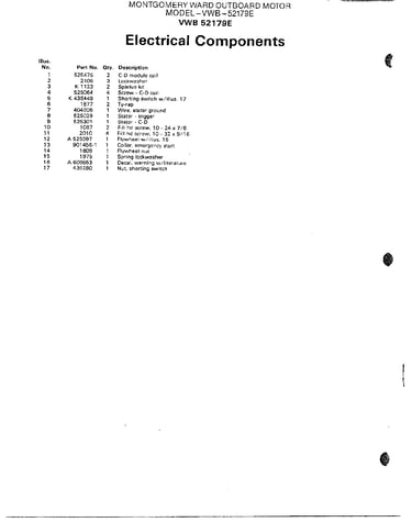 Outboard motor/electrical components