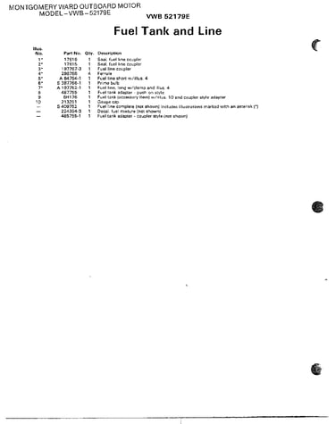 Outboard motor/fuel tank and line