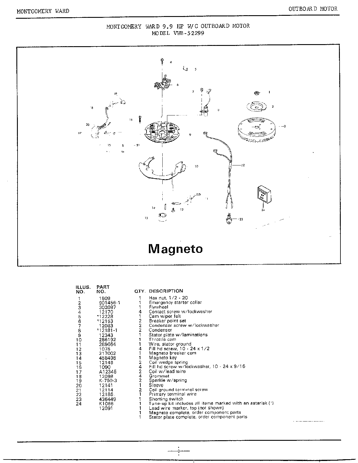 9.9hp outboard motor/magneto