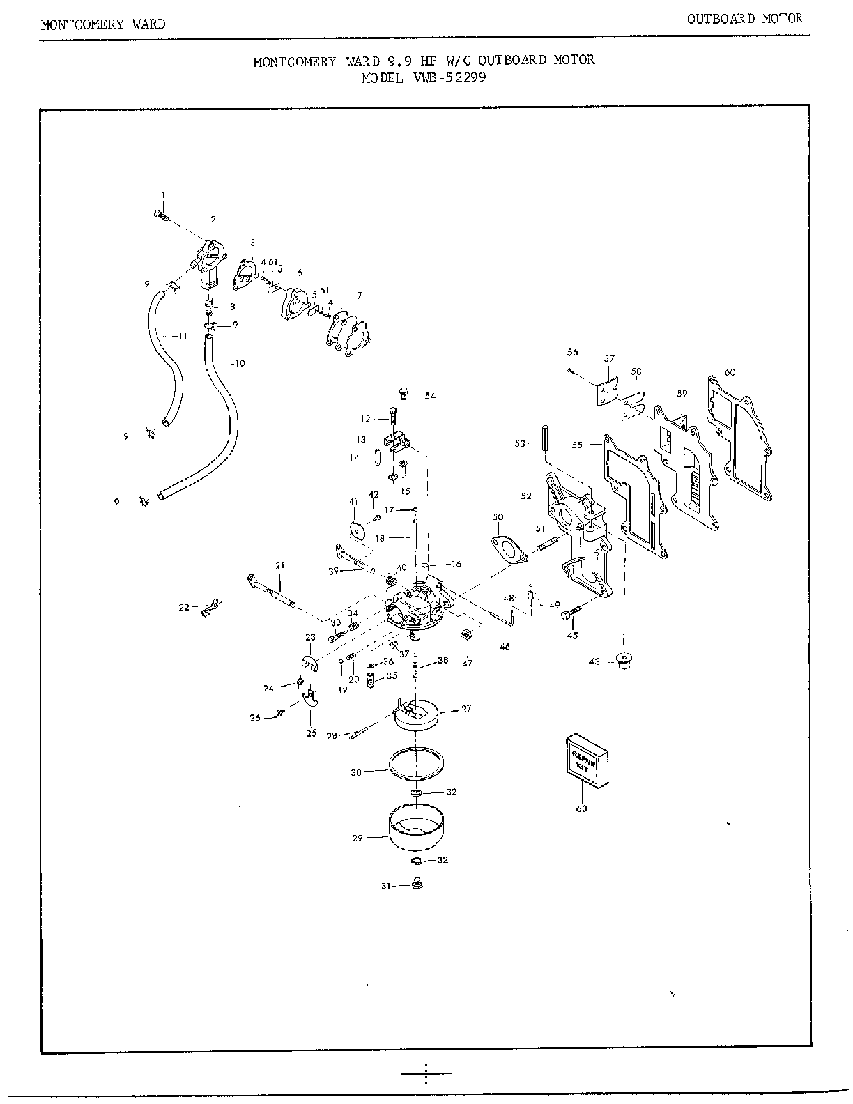 9.9hp outboard motor/fuel system