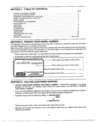 Table of contents/finding model #