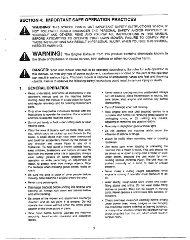 Important safe operation practices