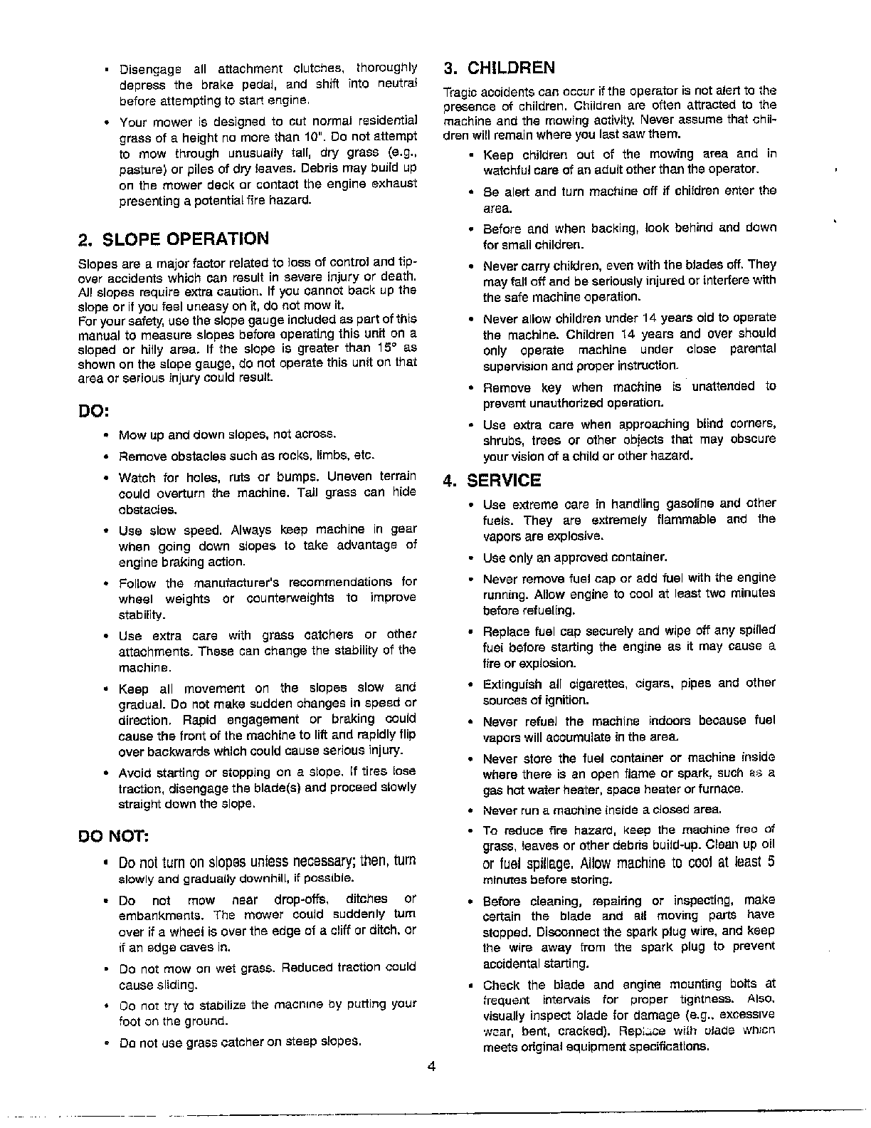 IMPORTANT SAFE OPERATION PRACTICES Page 2