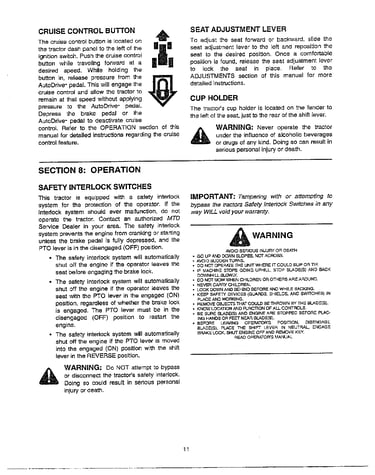 Controls/operation