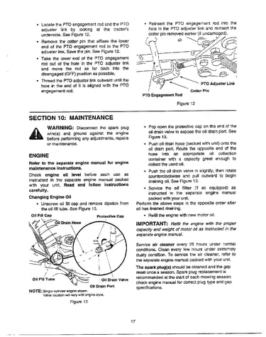 Adjustments/maintenance