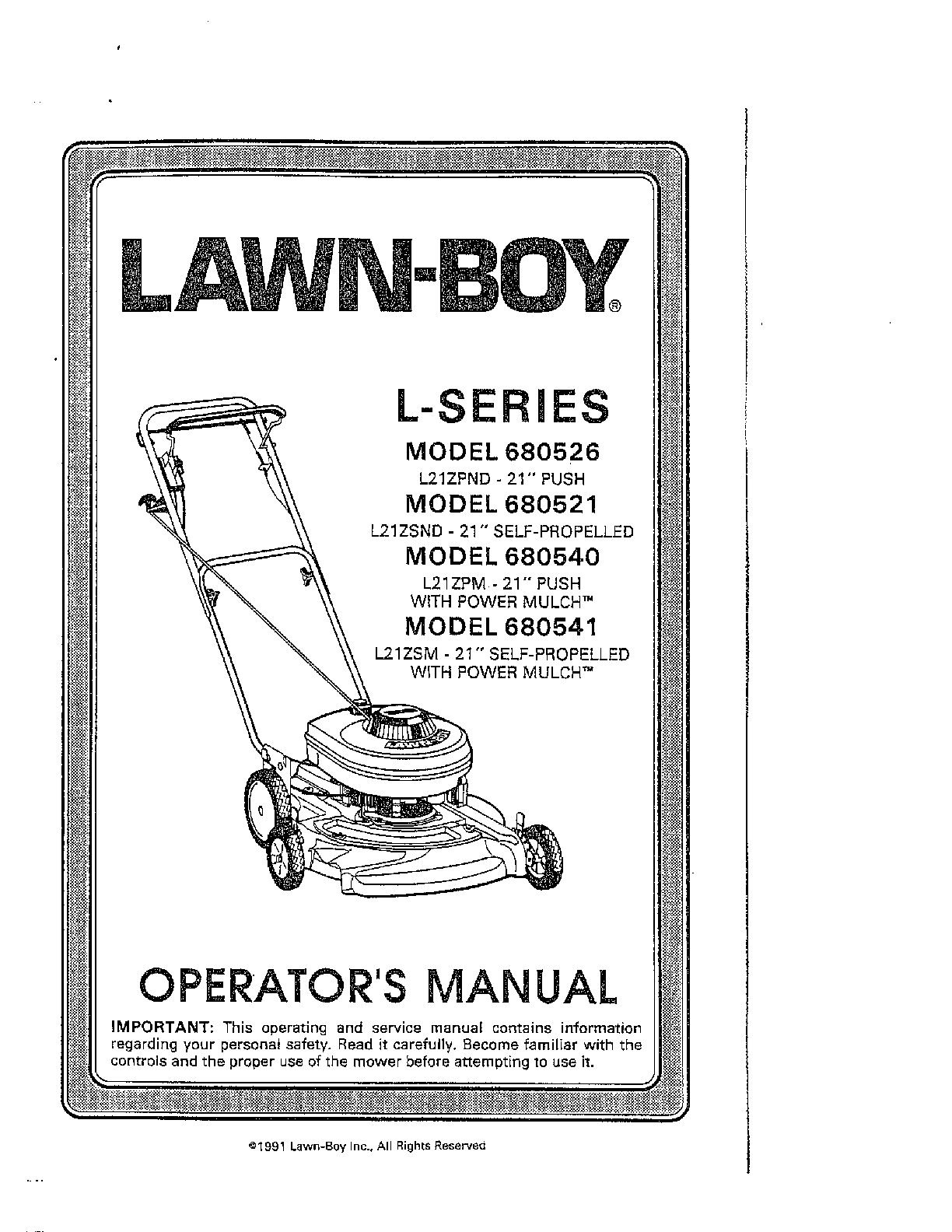 21" push/self propelled