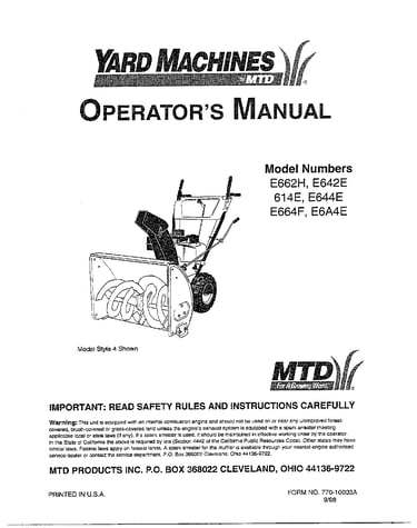 Snow thrower