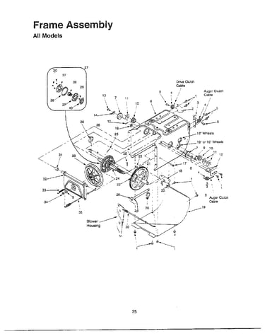 Frame/wheel assembly chart