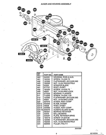 Auger and housing