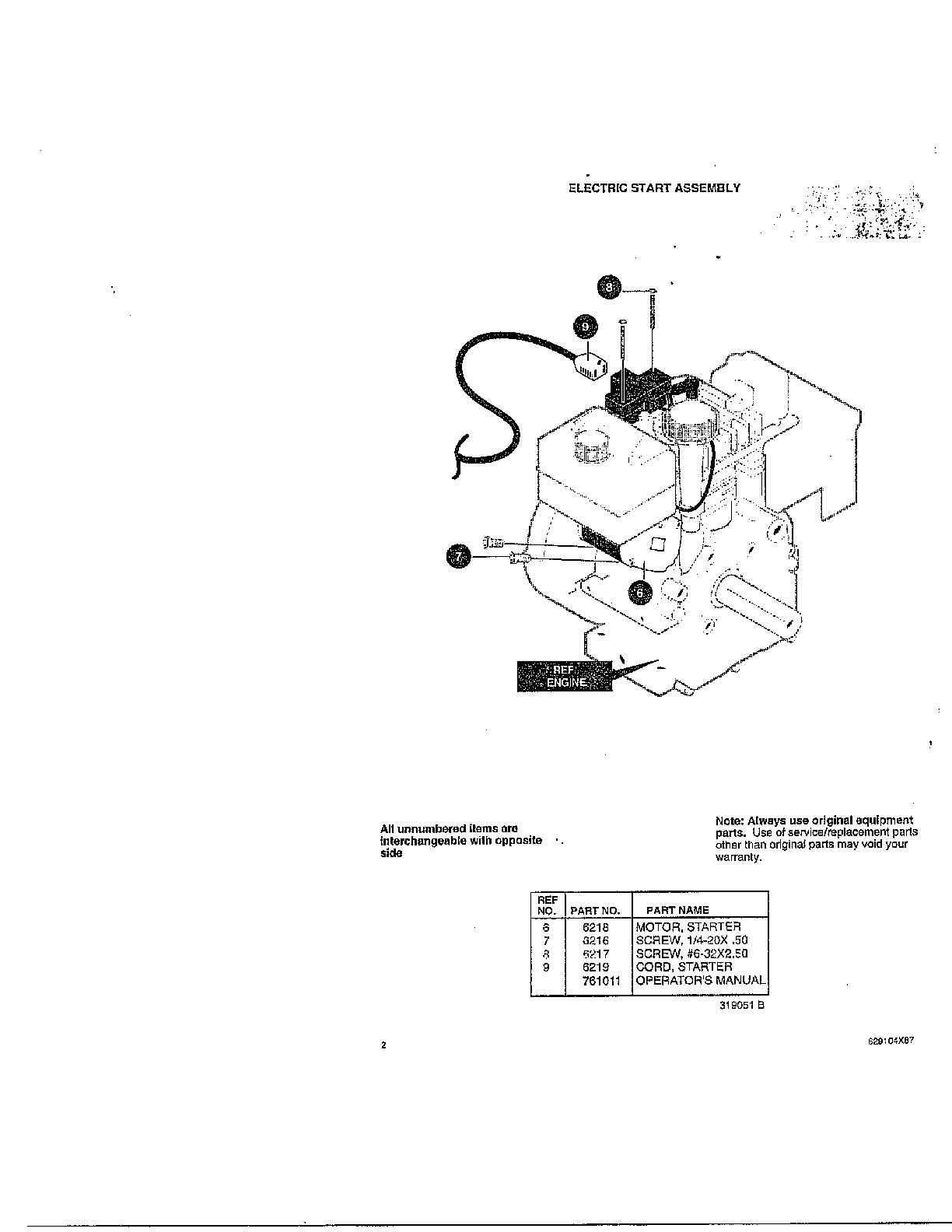 Electric start assembly