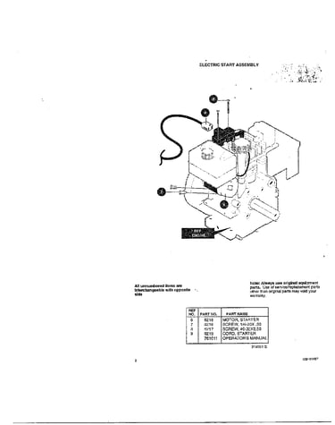 Electric start assembly