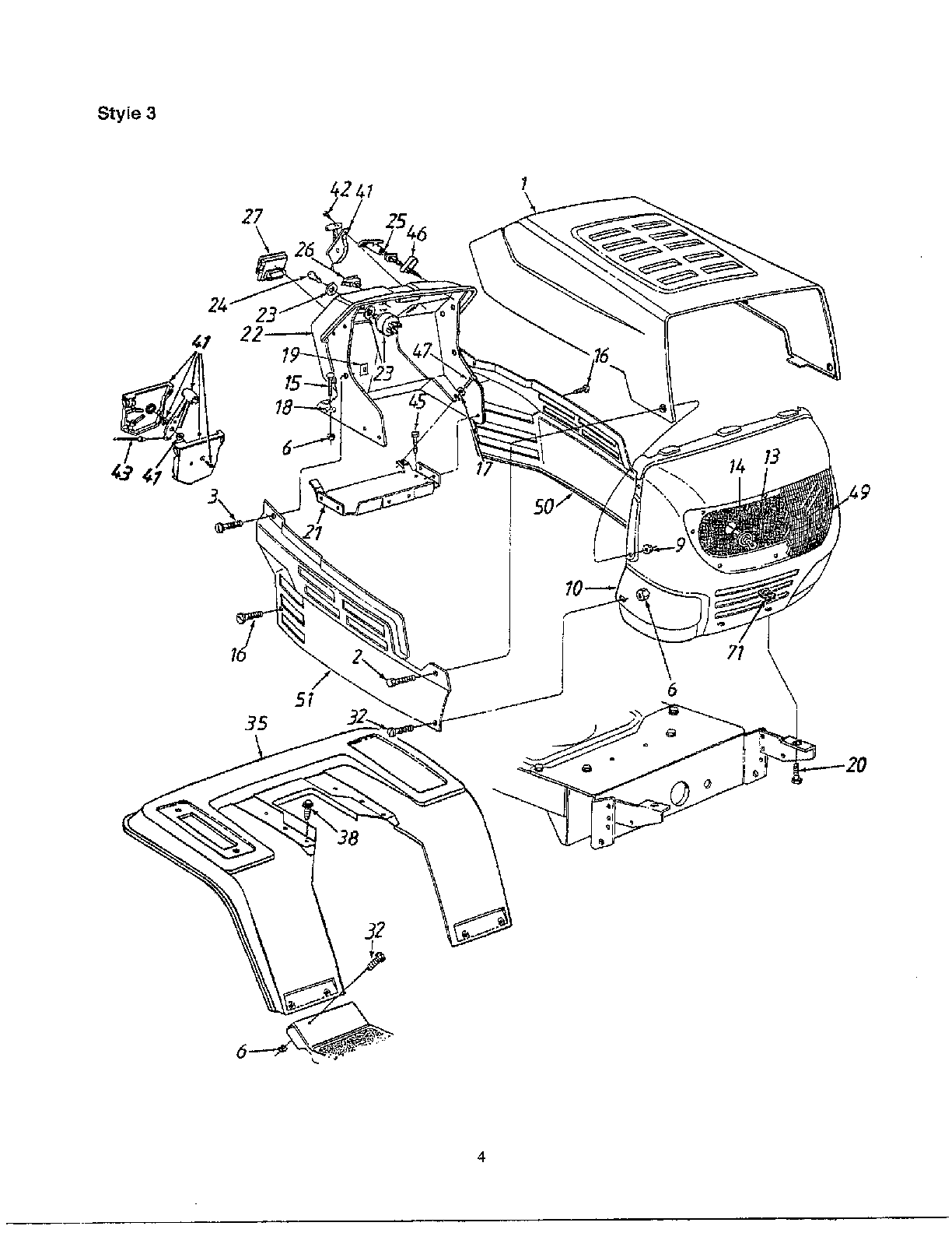 HOOD/GRILLE/SIDE PANELS/DASH-STYLE 3