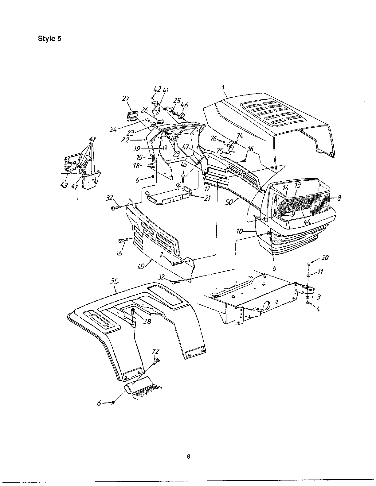 HOOD/GRILLE/SIDE PANELS/DASH-STYLE 4