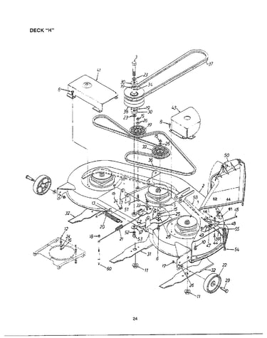 Blade spindle/deck/chute/belt/deck h