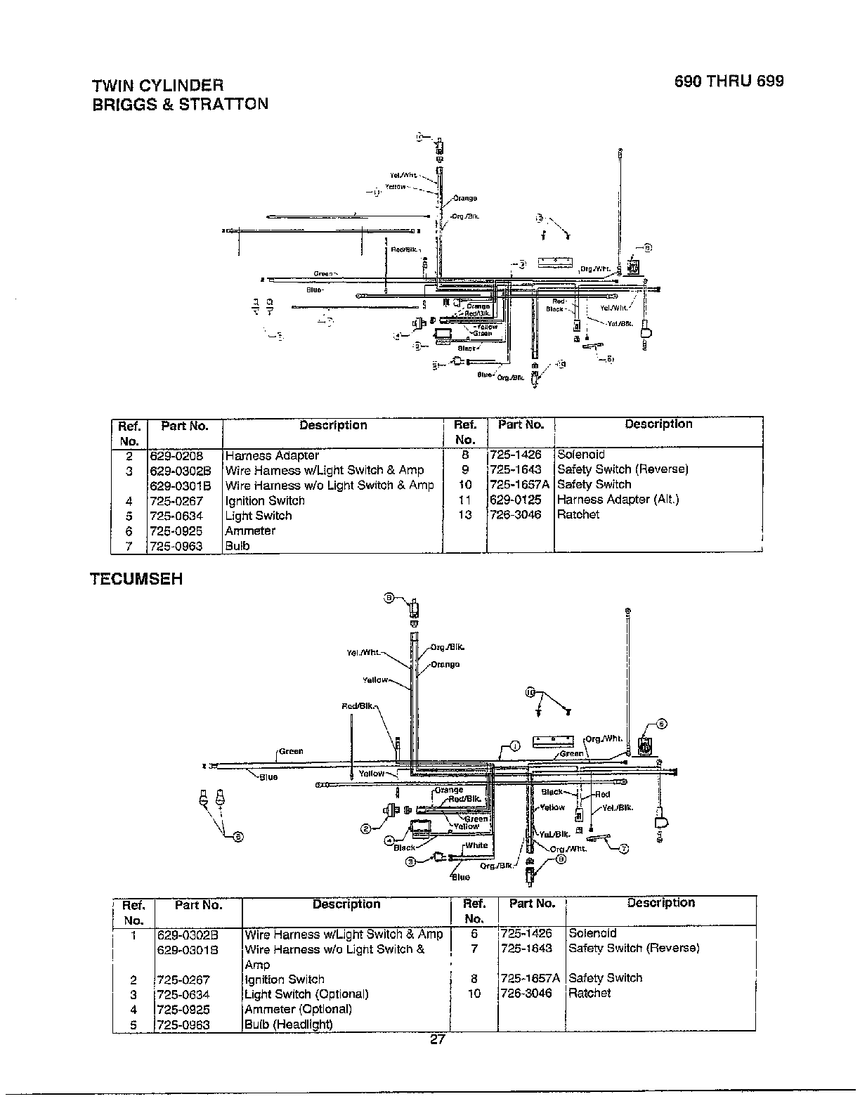 Electrical/twin cylinder/tecumseh