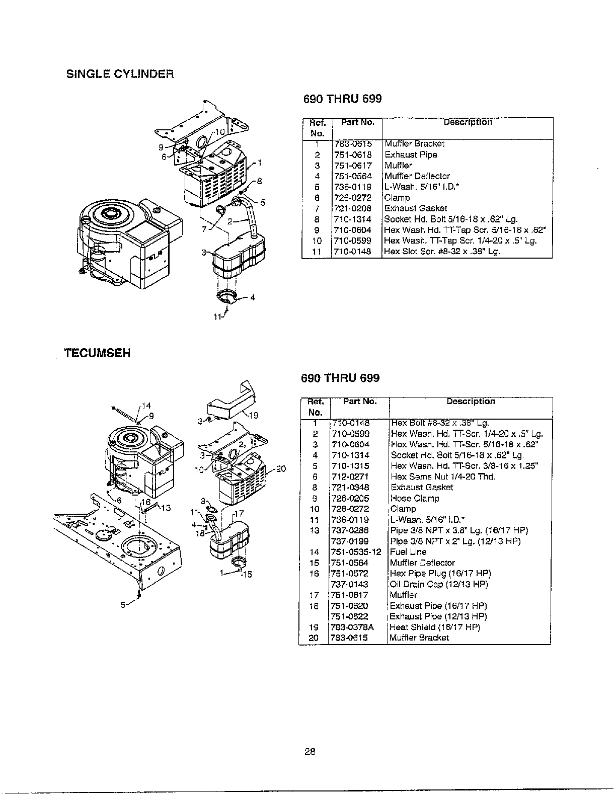 Muffler/engine