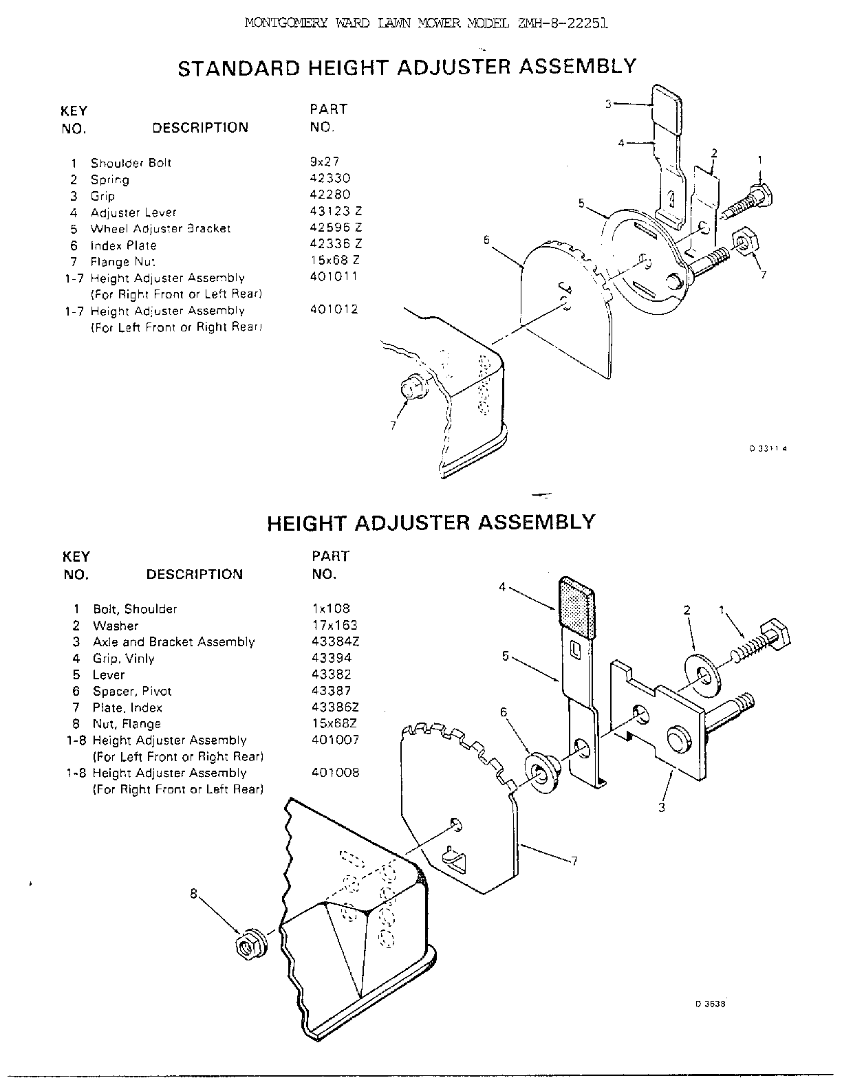 REGULAR/STANDARD HEIGHT ADJUSTERS