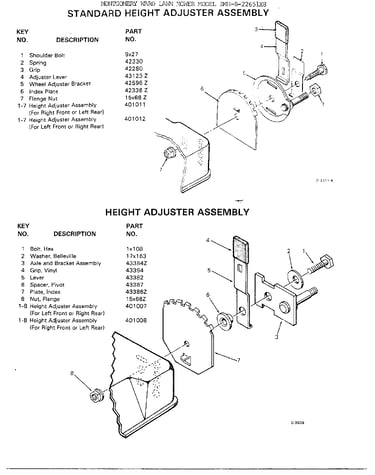 Regular/standard height adjusters