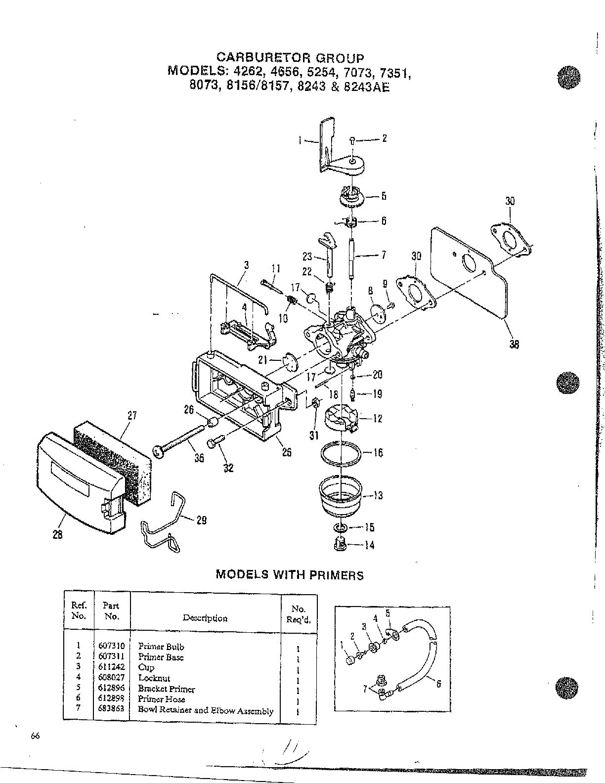 CARBERETOR GROUP/MODELS W/PRIMERS