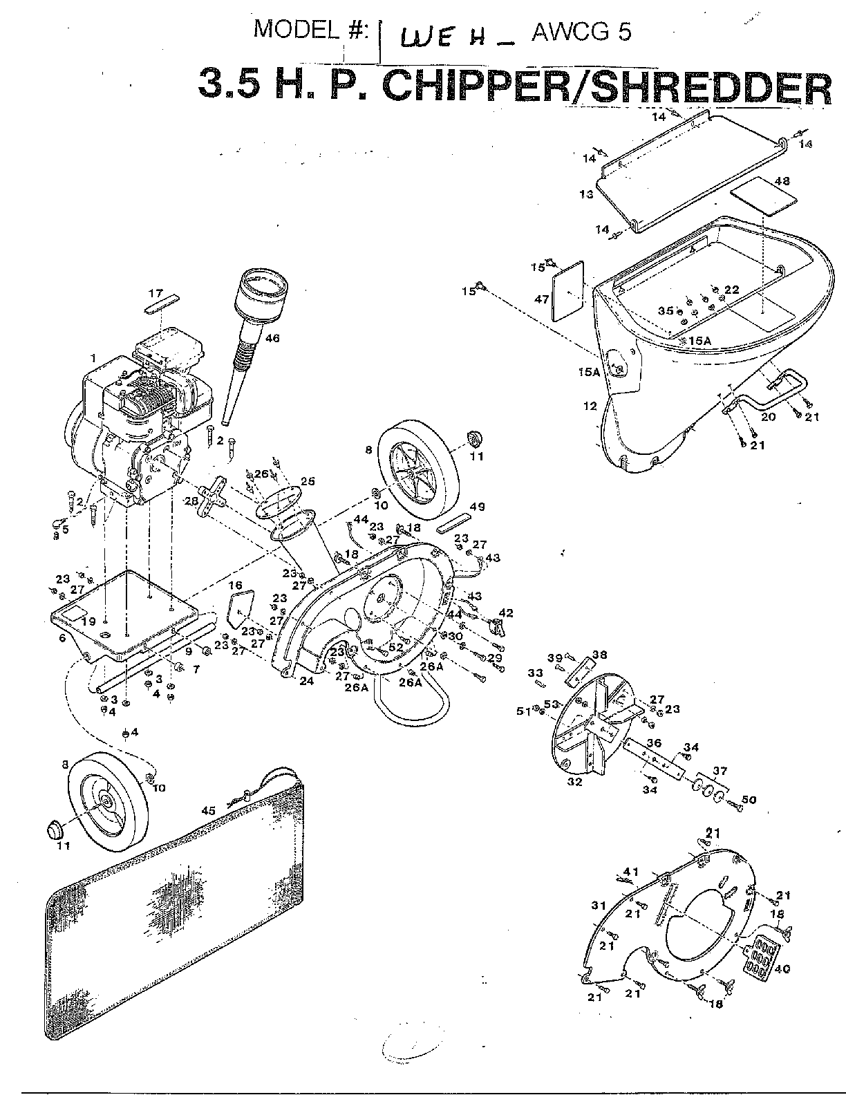 3.5hp chipper/shredder