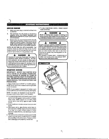 Starting instructions
