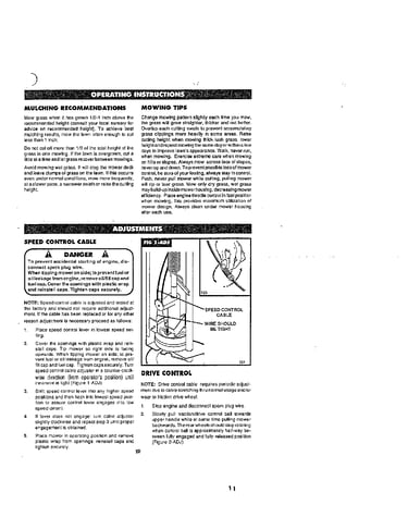 Operating instructions/adjustments