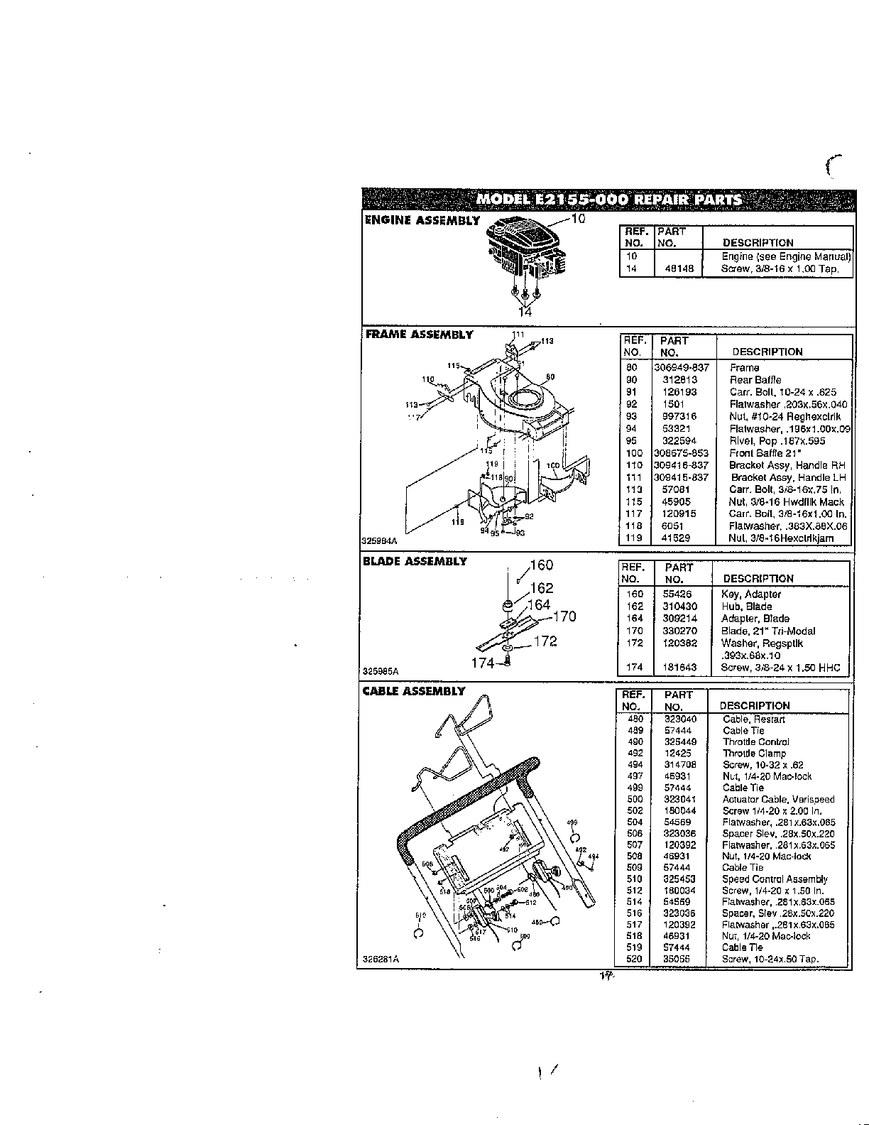 ENGINE/FRAME/BLADE/CABLE