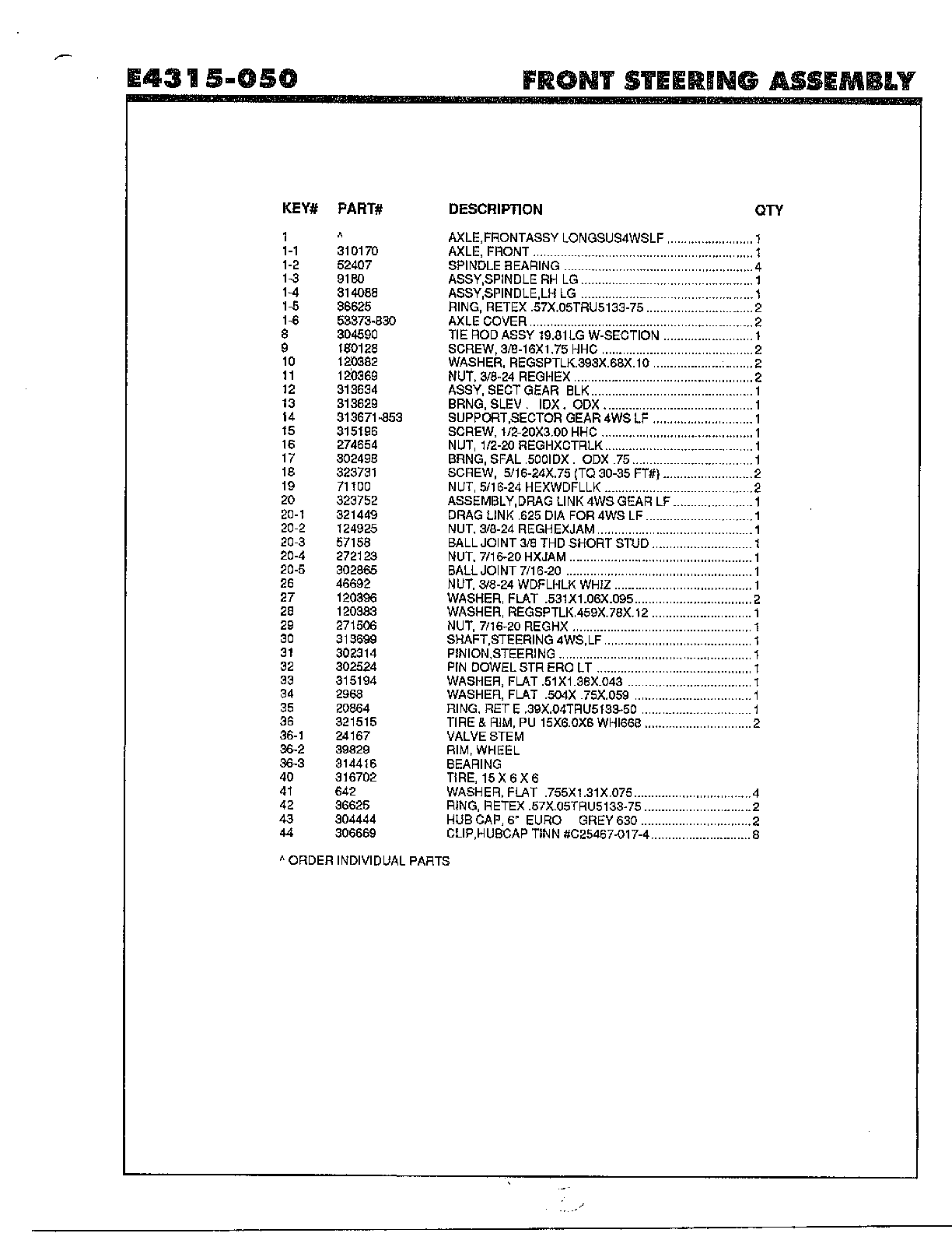 Front steering assembly page 2