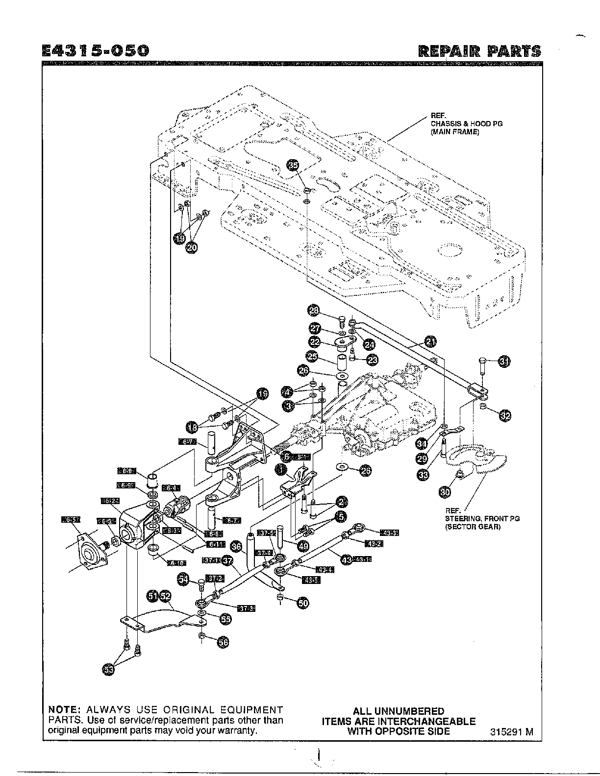 Rear steering assembly