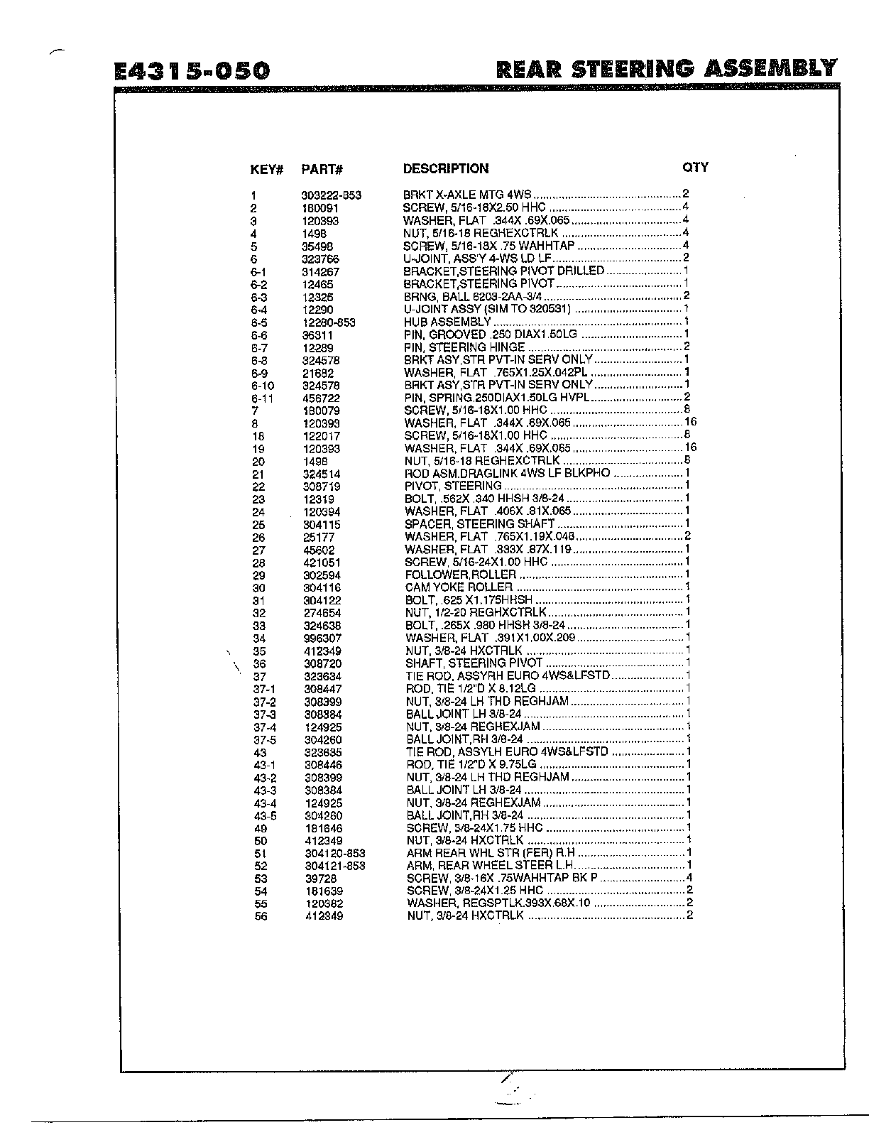 Rear steering assembly page 2