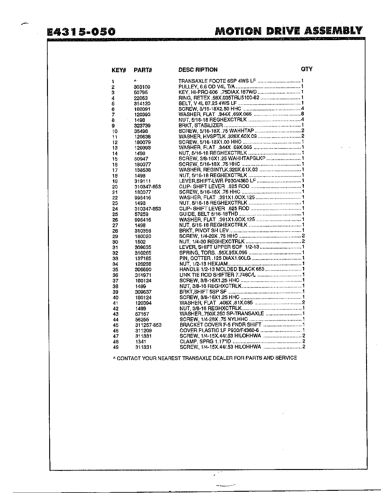 Motion drive assembly page 2