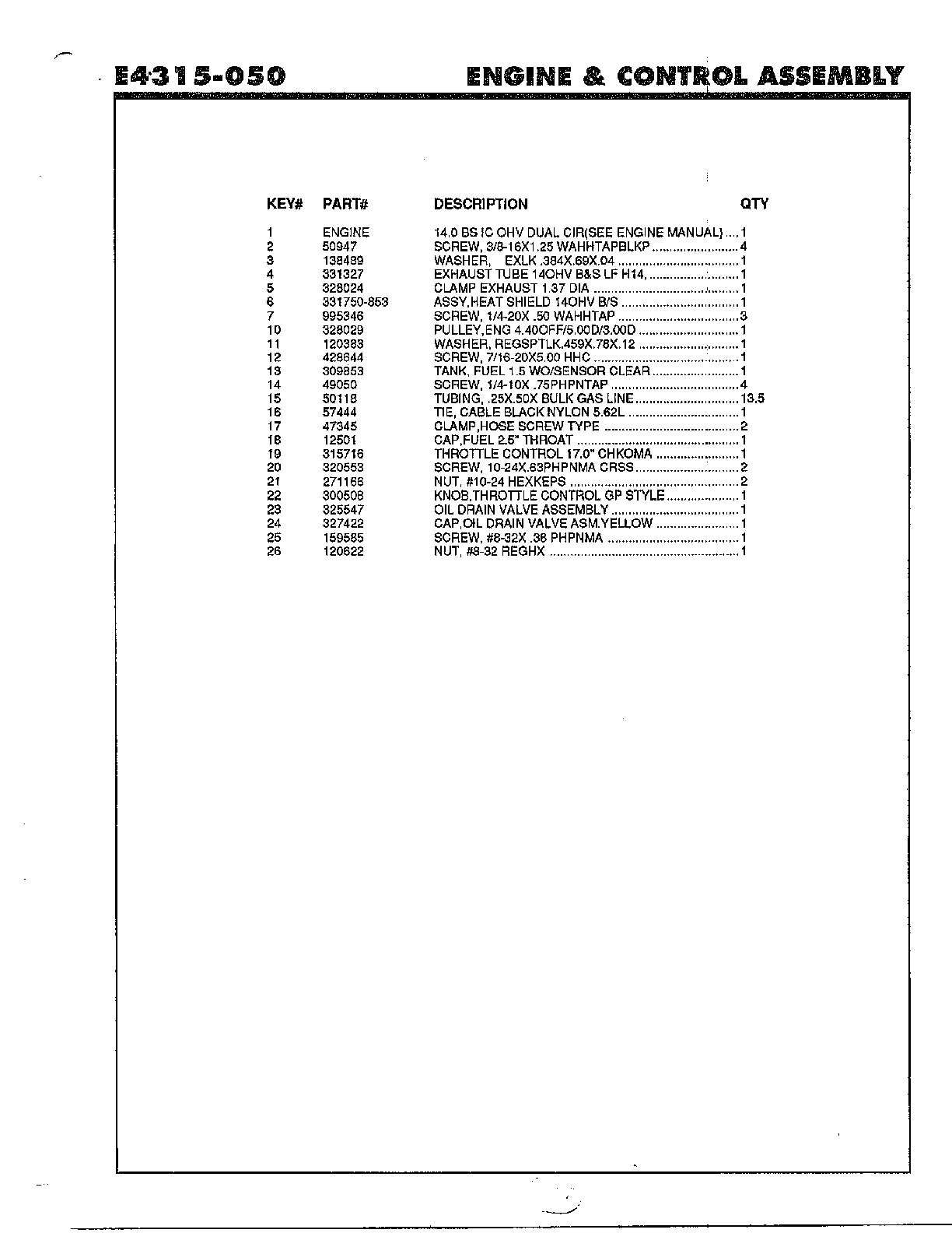 Engine and control assembly page 2