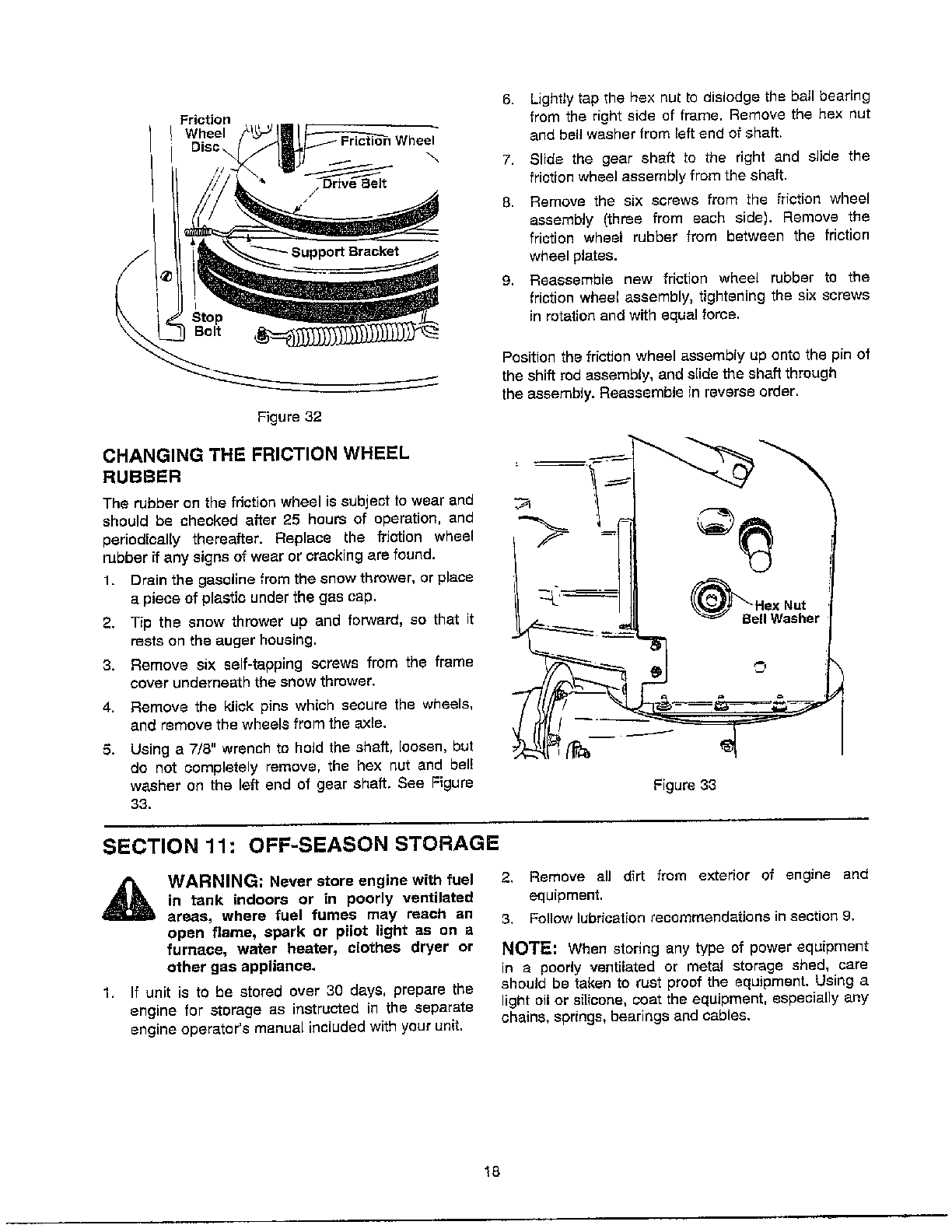 MAINTENANCE/OFF-SEASON STORAGE