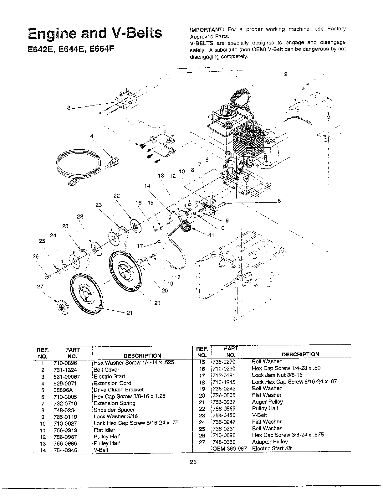 ENGINE/V-BELTS Page 2