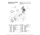 MTD E644E engine/v-belts page 2 diagram