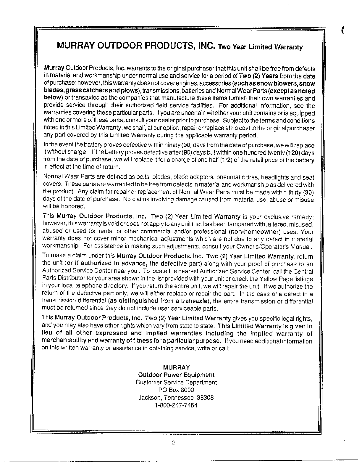 Discharge chute kit page 2