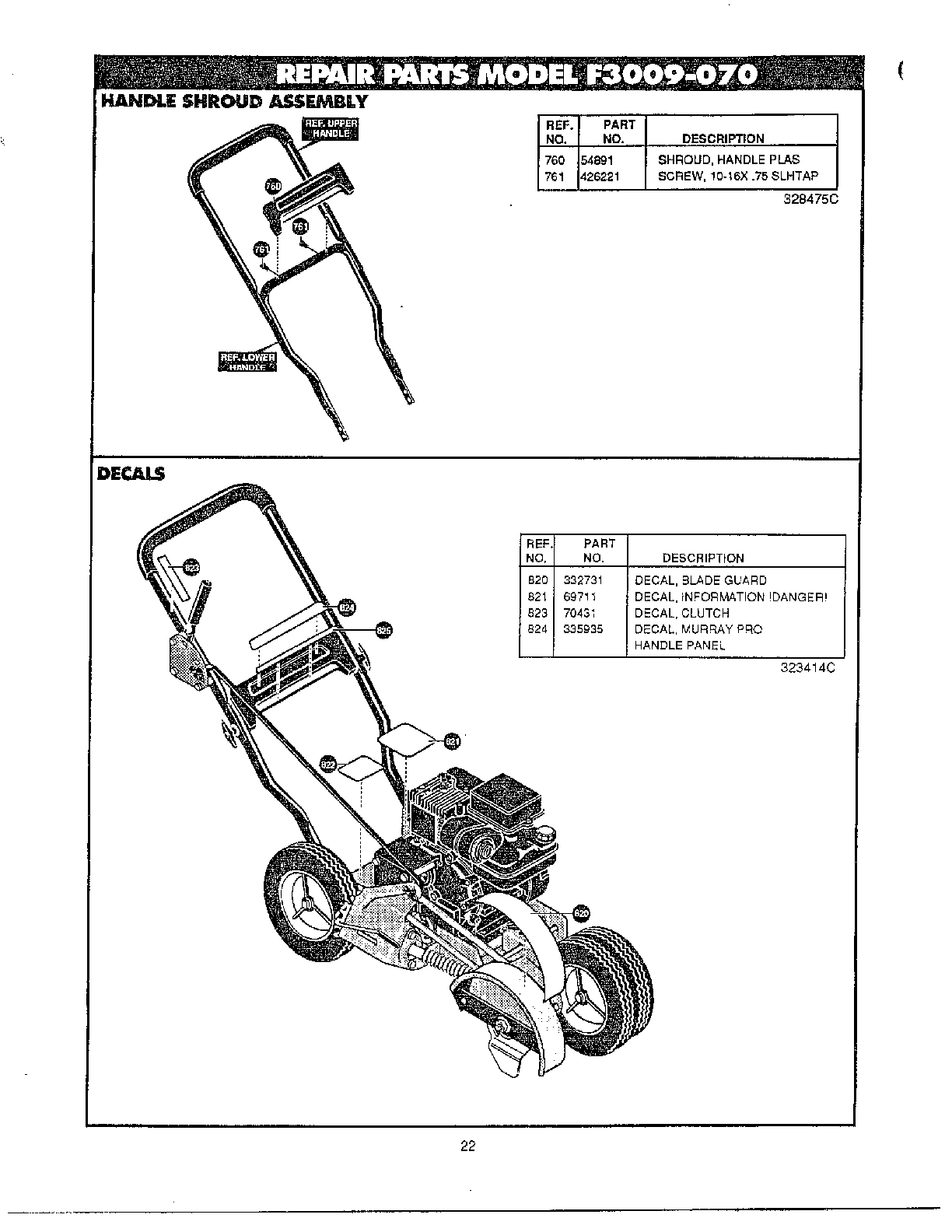 Discharge chute kit page 22