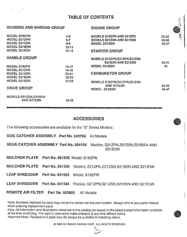 Contents/accessories