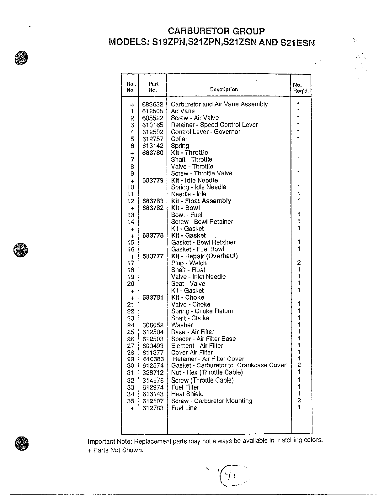 Carburetor group page 2