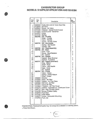 Carburetor group page 2