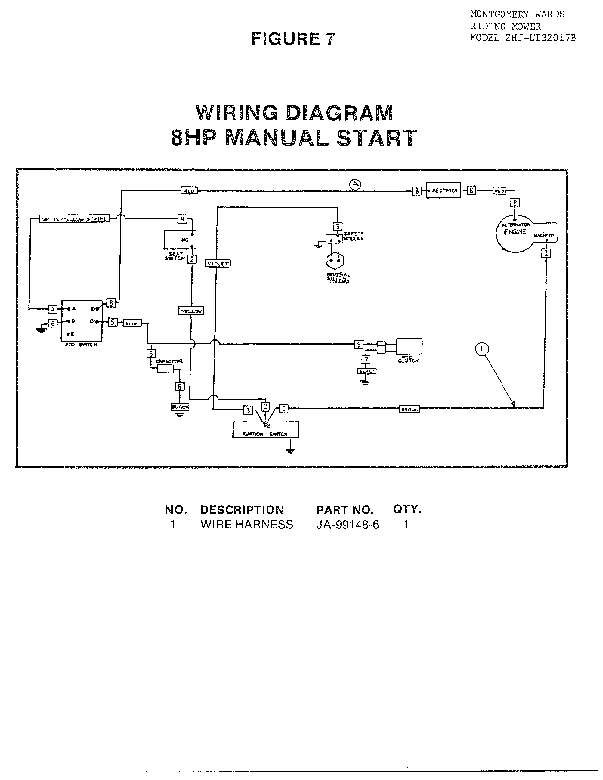 Wire diagram/8hp manual start/fig. 7