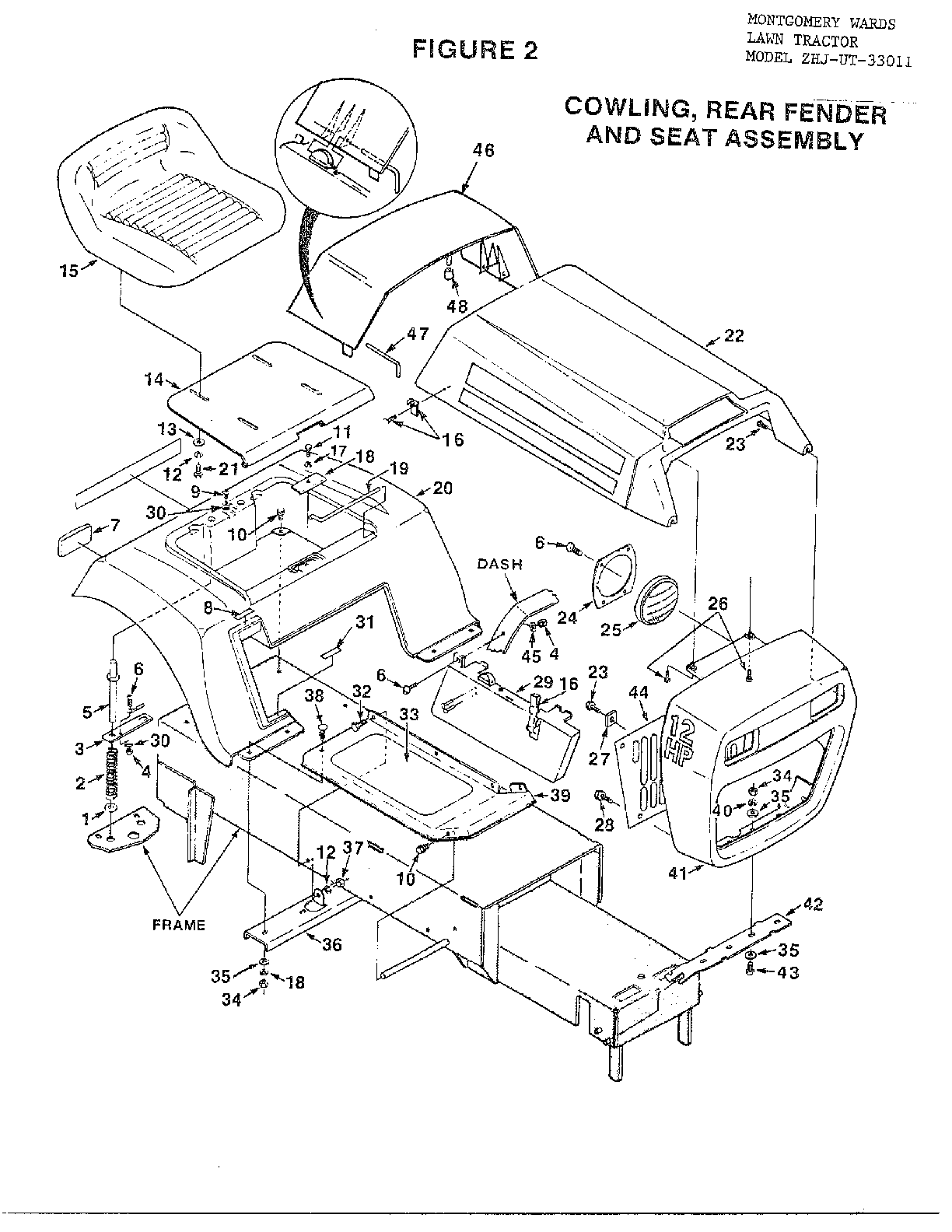 COWLING, REAR FENDER AND SEAT/FIG. 2